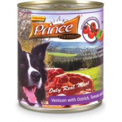 Prince Premium Jeleń Struś Pomidory 800g mokra karma dla psa