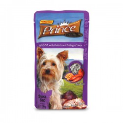 Prince Premium Jeleń Struś Ser Cottage 150 g mokra karma dla psa