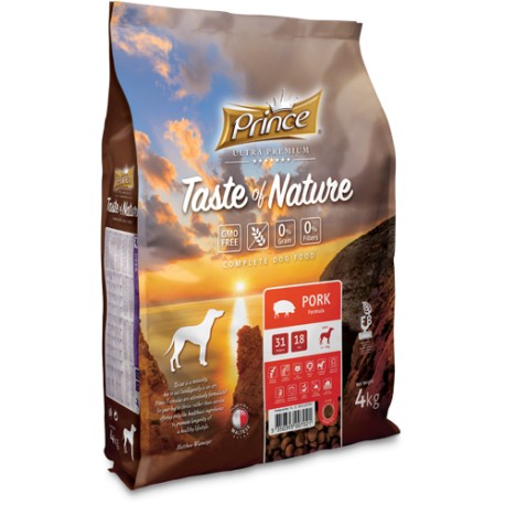 Prince Taste of Nature- karma sucha bez zbóż dla psów dorosłych wszystkich ras z wieprzowiną 4 kg