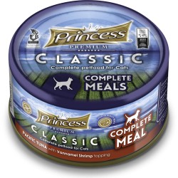Princess Classic Complete Meal Tuńczyk Pacyficzny, Krewetki Vanamei z tauryną 170g mokra karma dla kota