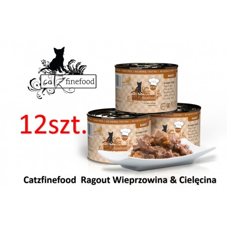 Catz Finefood Ragout 180g - wieprzowina z cielęciną z batatami i cukinią