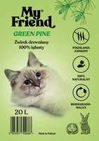 My Friend Green Pine drewniany żwirek niezbrylający dla kotów i małych ssaków 20 litrów