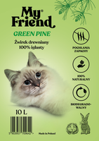 My Friend Green Pine drewniany żwirek niezbrylający dla kotów i małych ssaków 10 litrów
