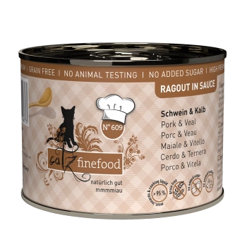 Catz Finefood Ragout No 609 - wieprzowina z cielęciną z batatami i cukinią  180g mokra karma dla kota