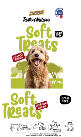 Prince Soft Treats Buffalo 100g miękkie trenerki dla psów z mięsa bawoła