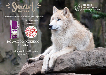 Smart Nature Dog Hypoallergenic Duck 2kg karma dla psa bez zbóż z mięsa kaczki, bez kurczaka Veterinary Approved