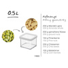 Pojemnik Rotho  kwadratowy. 0.5 l LOFT transparentny/biały
