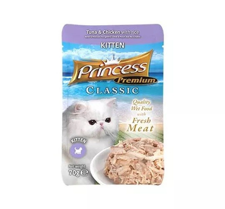 Princess Premium Kitten Tuńczyk Kurczak z tauryną 70g mokra karma dla kota