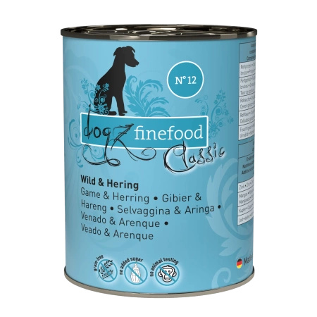 Dogz finefood No.12 dziczyzna & śledź 400g mokra karma dla psa Dla alergika