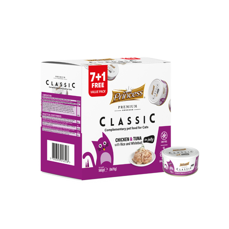 Princess Classic 70g Kurczak Tuńczyk Szprot 7+1 mokra karma dla kota w galaretce