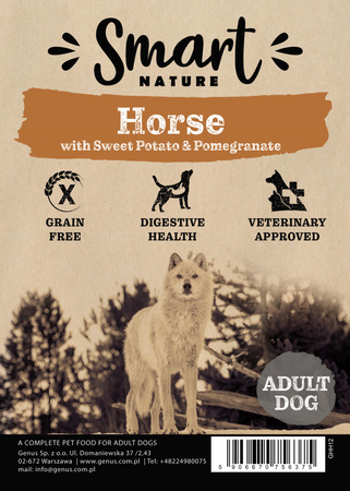Smart Nature Holistic Dog Horse 6 kg Monobiałkowa karma dla psa z mięsa końskiego, bez zbóż