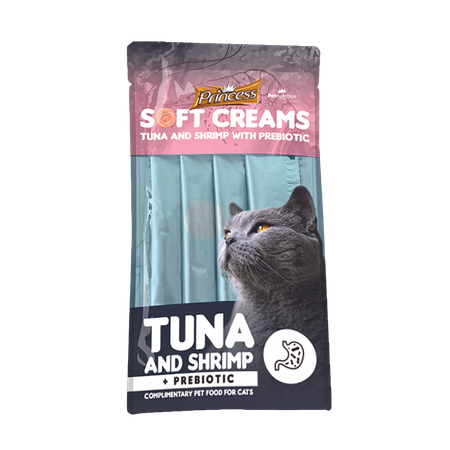 Princess SOFT Creams Tuna & Shrimps mokre jedzenie 4x14g sosik dla kota