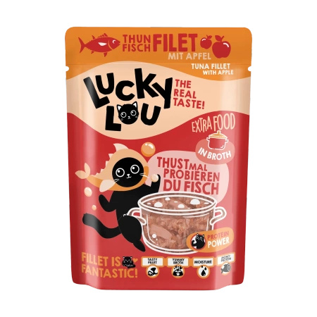 Lucky Lou Extra Food Tuńczyk z jabłkiem w bulionie saszetka 70g dla kota