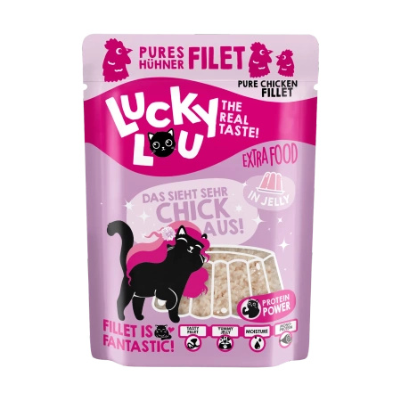 Lucky Lou Extra Food Filet z kurczaka w galaretce Saszetka 70g Wybredny kot