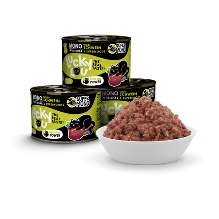 Lucky Lou Super Mono mokra karma dla kota z mięsa dzika 200g