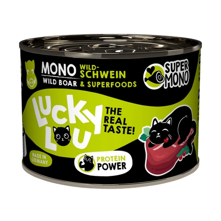 Lucky Lou Super Mono mokra karma dla kota z mięsa dzika 200g