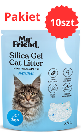 My Friend Natural Silica 3,8l Żwirek Silikonowy Dla Kota 10 sztuk
