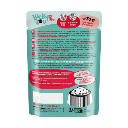 Lucky Lou Extra Food Filet z tuńczyka w galarecie 70 g saszetka dla kota