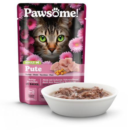 Pawsome Indyk 85g saszetka dla kota 88% mięsa