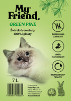 My Friend Green Pine drewniany żwirek niezbrylający dla kotów i małych ssaków 7 litrów