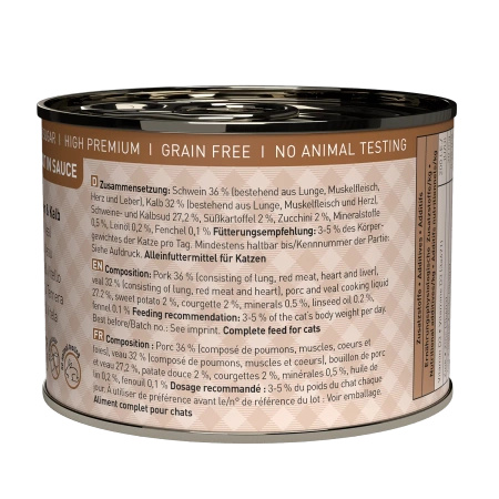 Catz Finefood Ragout No 609 - wieprzowina z cielęciną z batatami i cukinią  180g mokra karma dla kota