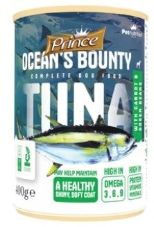 Prince Oceans Bounty 100% Tuna Carrot  400 g do 93% mięsa mokra karma dla psa