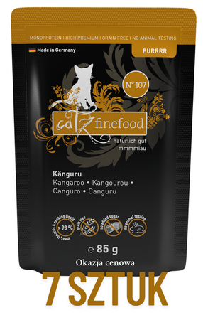 Catz finefood Purrrr No. 107 kangur 85g mokra karma dla kota Pakiet x7szt