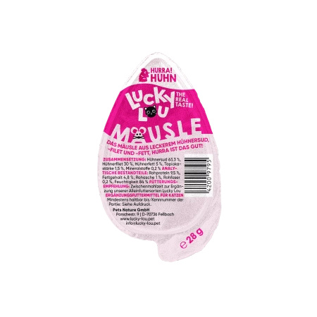 Lucky Lou Mausle Myszka Kurczak 28g wyjątkowy monobiałkowy przysmak dla kota