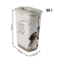 Rotho Pojemnik na karmę CODY 50 l 397x296x585 IML PET Dog with joy