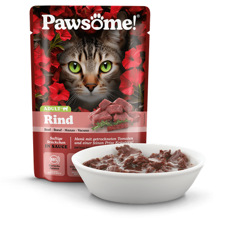Pawsome!® Dla kotów Dorosłych Wołowina 85g Pełnowartościowa i Smaczna Karma