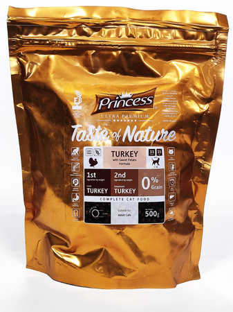 Princess Ultra Premium Taste of Nature Turkey No Grain Single Protein karma dla kota z mięsa indyka 500g
