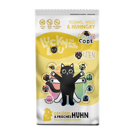 Lucky Lou Kitten drób i kurczak 340g  karma sucha dla kociąt