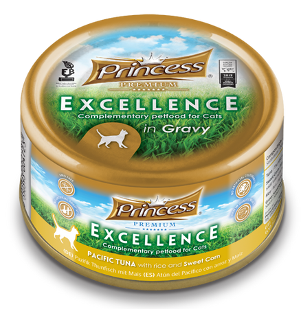Princess Excellence Tuńczyk Pacyficzny Kukurydza 70g karma mokra dla kota bez kurczaka
