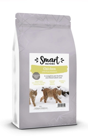 Smart Nature Cat Light 70% Meat No Grain, karma bez zbóż dla kotów z nadwagą, L Carnityna, hairball control, Próbka 100g