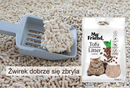 My Friend Tofu Żwirek dla kota zbrylający Kawowy 7,5 kg 2mm 18 litrów