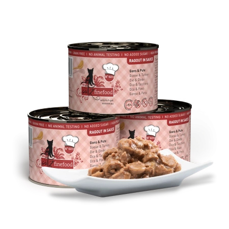 Catz Finefood Ragout No 603-  gęś z indykiem z brokułami i gruszką 180g mokra karma dla kota