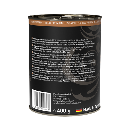 Catz finefood Purrrr No. 109 dzik 400g mokra karma dla kota