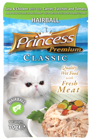 Princess Premium Hairball  Tauryna 70g mokra karma dla kota