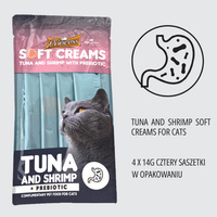 Princess SOFT Creams Tuna & Shrimps mokre, pyszne i delikatne jedzenie dla kota 4x14g