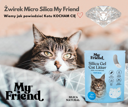 My Friend Natural Silica 3,8l Żwirek Silikonowy Dla Kota 10 sztuk