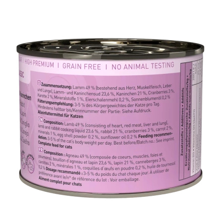 Catz finefood No.11 jagnięcina & królik 200g mokra karma dla kota
