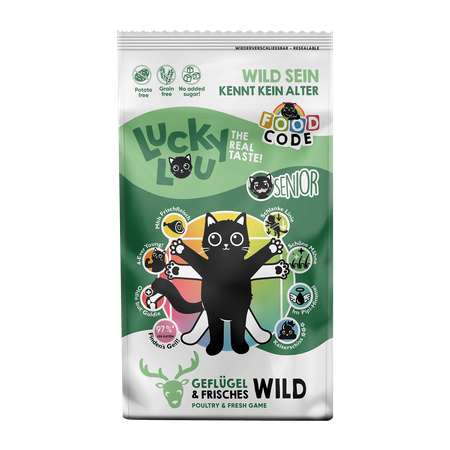 Lucky Lou Food Code Lifestage Senior bez zbóż Drób i Dziczyzna 340g