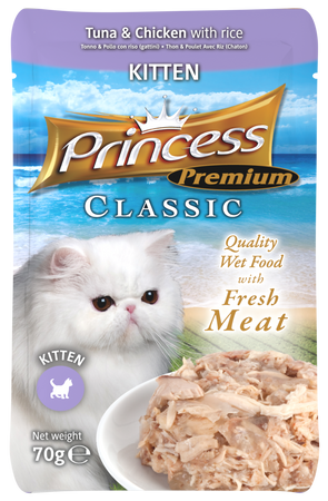Princess Premium Kitten Tuńczyk Kurczak z tauryną 70g mokra karma dla kota