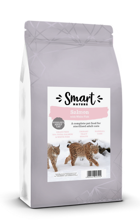 Smart Nature Cat Skin Coat 70% Fish 300g  Bez zbóż 70% łososia i białych ryb, piękna sierść i skóra, koty sterylizowane