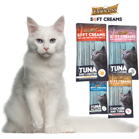Princess SOFT Creams Tuna & Shrimps mokre jedzenie 4x14g sosik dla kota