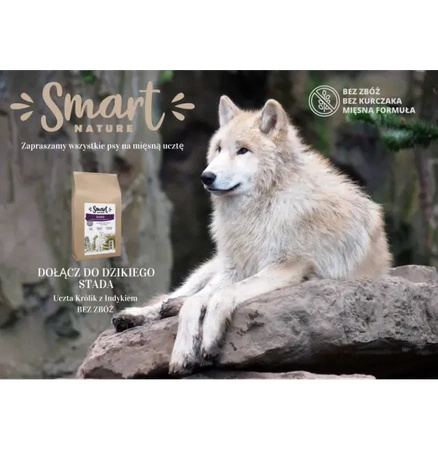 Smart Nature Dog Sensitive Rabbit Hipoalergiczna karma dla psów z jednym rodzajem białka z królika, bez zbóz 100g
