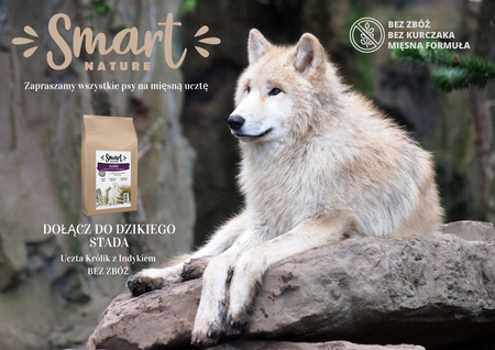 Smart Nature Holistic Dog Sensitive Rabbit 6kg  karma bez zbóż dla psów wszystkich ras, bez kurczaka, 50% mięsa królika i indyka