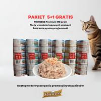 5+1 PROMO Princess 170 gr  Kurczak Tuńczyk Krewetki