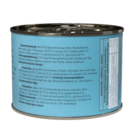 Dogz finefood No.12 dziczyzna & śledź 200g mokra karma dla psa jedzenie dla alergika 