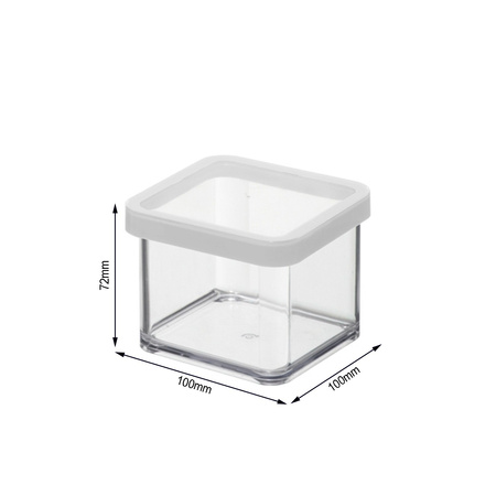 Pojemnik Rotho  kwadratowy. 0.5 l LOFT transparentny/biały